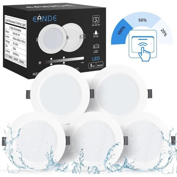 Spot LED Encastrable Ultraplat 24W - Ø220mm - 2500 Lumens - Température Réglable 3000K/4000K/6500K - Pour Plafond Intérieur - 12