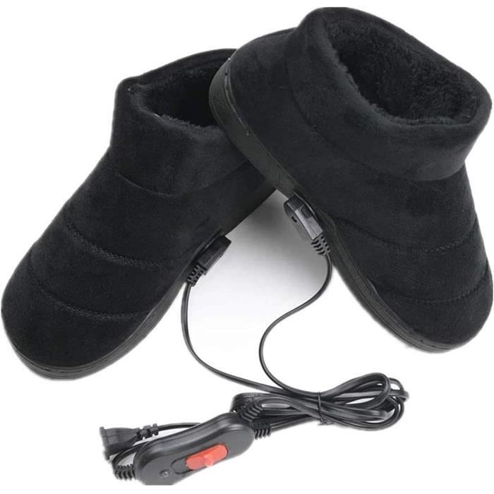 Chaussons Chauffants USB – Peluche Rose, Flanelle Douce – Idéal Pour Maison, Bureau, Voiture – Cadeau D'hiver