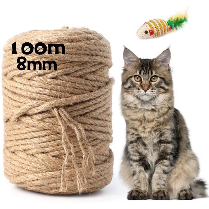 6mm×40m Corde Arbre à Chat En Sisal Naturelle - Réparation Et Remplacement De Pilier à Rayures