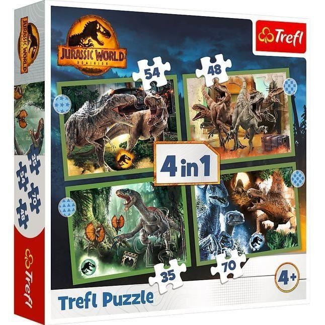 Trefl Puzzle 4in1 Fierce Dinosaurs Jurassic World - 5900511346077 ...