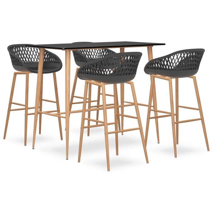 vidaXL Ensemble de Bar 5 pcs Meubles de Pub Table et Chaises de Bistrot Ensemble de Comptoir Mobilier de Bar Intérieur 3057464