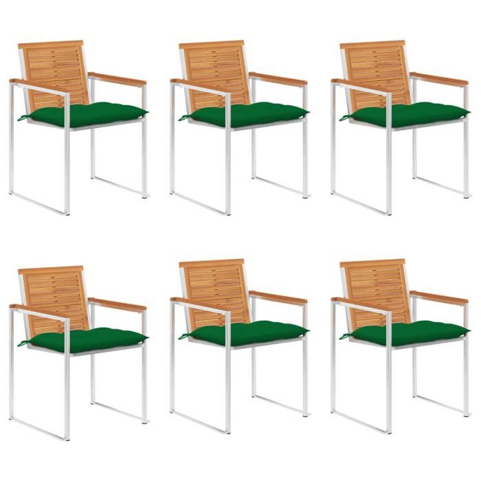 vidaXL Chaises de jardin lot de 6 Acacia - vue 2