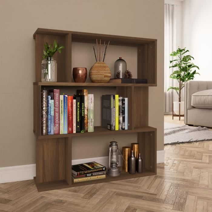 vidaXL Bibliothèque-Cloison Chêne marron 80x24x96 cm Bois dingénierie 815245
