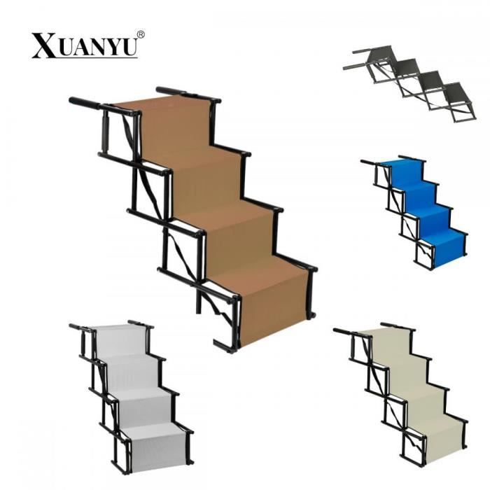 Meilleurs prix pour Escalier pour chien petit ou grand XUANYU - Rampe pliable pour voiture idéale pour les - 4 marches,Marron