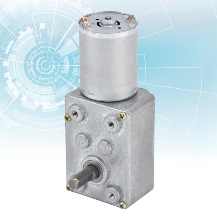 Greartisan Moteur à Engrenage à Vis Sans Fin Turbo 12 V CC 120 Tr/min à Couple élevé, Moteur De Réduction à Vis Sans Fin, Arbre De 6 Mm, JSX40-370