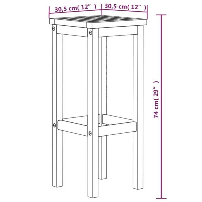 GES - Tables - Tabourets de bar 8 pcs Bois massif d'acacia - haute ...
