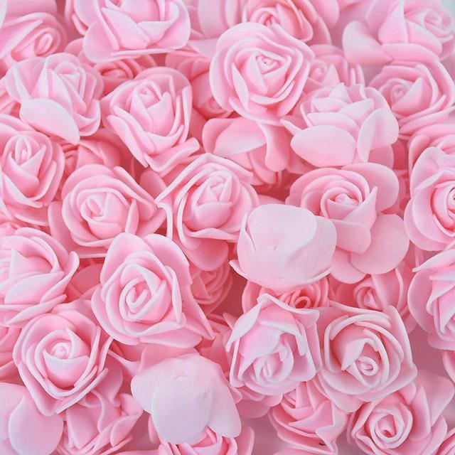 500 Mini Roses Artificielles En Mousse - Pour Déco Mariage, DIY & Cadeaux - Rouge Foncé