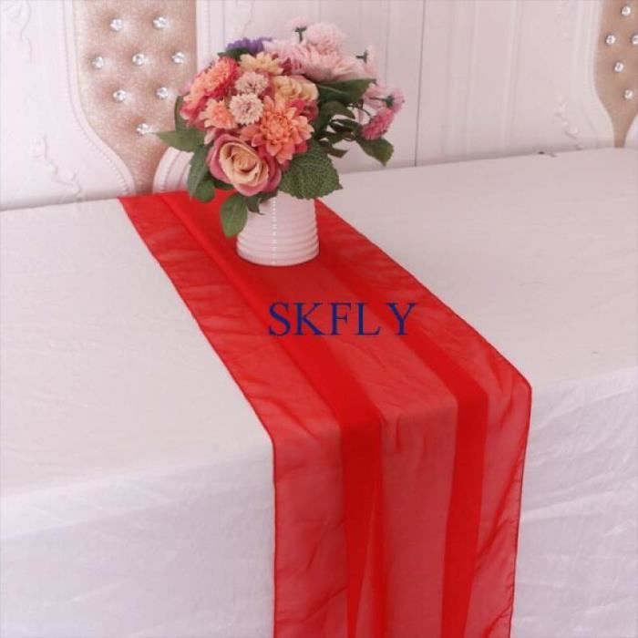 JS16036 Chemin de table l gant en mousseline de soie. voile