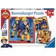 Puzzles Sam le Pompier - Ravensburger - Lot de 3 puzzles enfant de 49 pièces chacun avec posters - Dès 5 ans-1