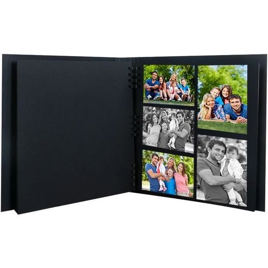 Album photo DEKNUDT traditionnel - 20 pages noires - 120 photos -  Couverture Noire 31,5x31,5cm
