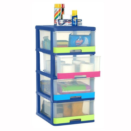 Allibert Hercule Tour 4 Tiroirs 25l Bleu Achat Vente Boite De