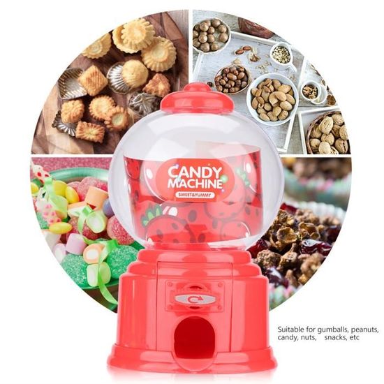 EBTOOLS Mini Distributeur de Bonbons Jouet Machine à Bonbon Enfants en  Plastique Candy Machine Cadeau pour Enfants(Rouge)