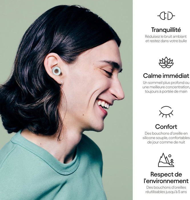 Bouchons D'oreille Loop Quiet 2 - Réutilisables Pour Dormir, Se Concentrer Ou Voyager - Réduction Bruit 24 DB