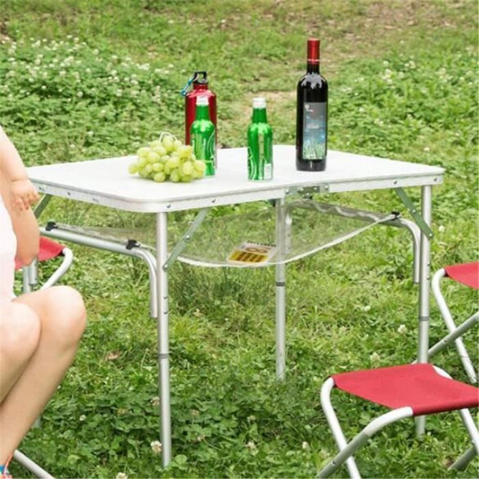 Vida Designs Table De Pique-Nique Pliable Rectangulaire Avec Tréteau Renforcé - Argent 180x75x72 Cm