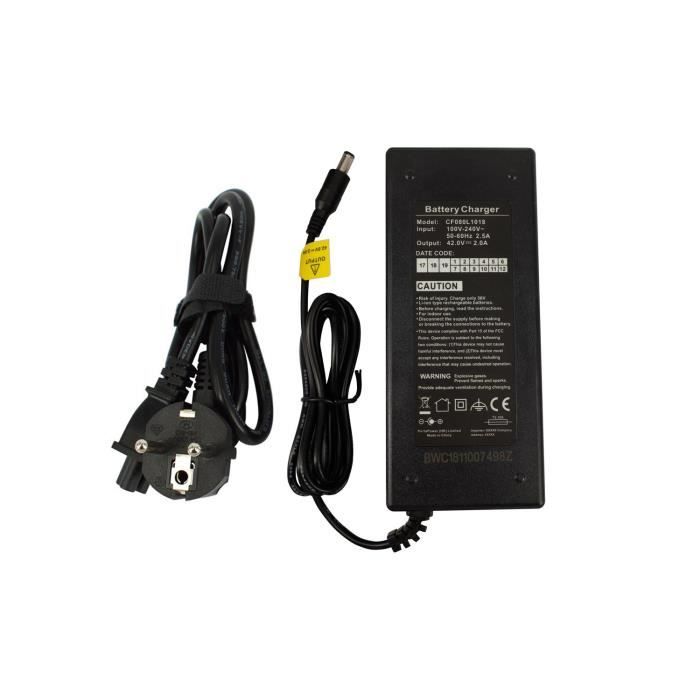 PowerSmart Chargeur de v lo lectrique 36V 2A pour Scrapper EXC 1