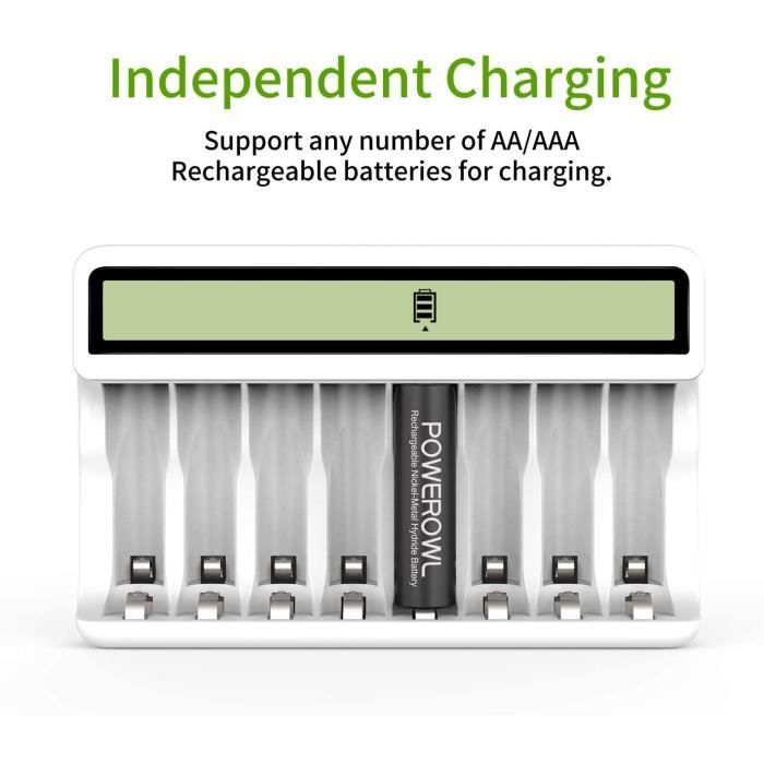 4 Piles Rechargeable AAA 1250 mAh Nimh + Chargeur Usb Batterie 2x