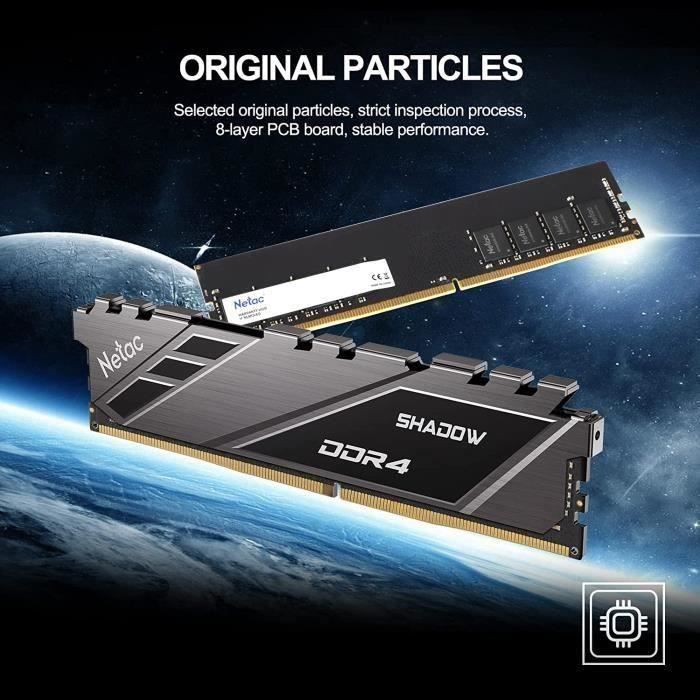 Netac Pc Ram Netac Shadow 8Go DDR4 2666Mhz C19 Mmoire Ram pour PC Portable Gris fonc ...