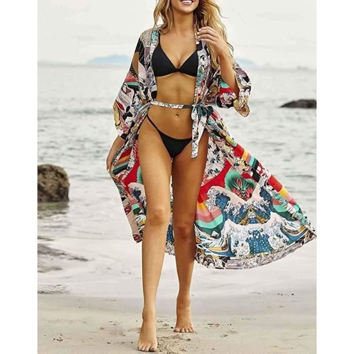 Cardigan Plage Femme Pareo Maxi Longue Ete De Bain Front Ouvert Elegant Tunique Boheme Couleur Cdiscount Pret a Porter
