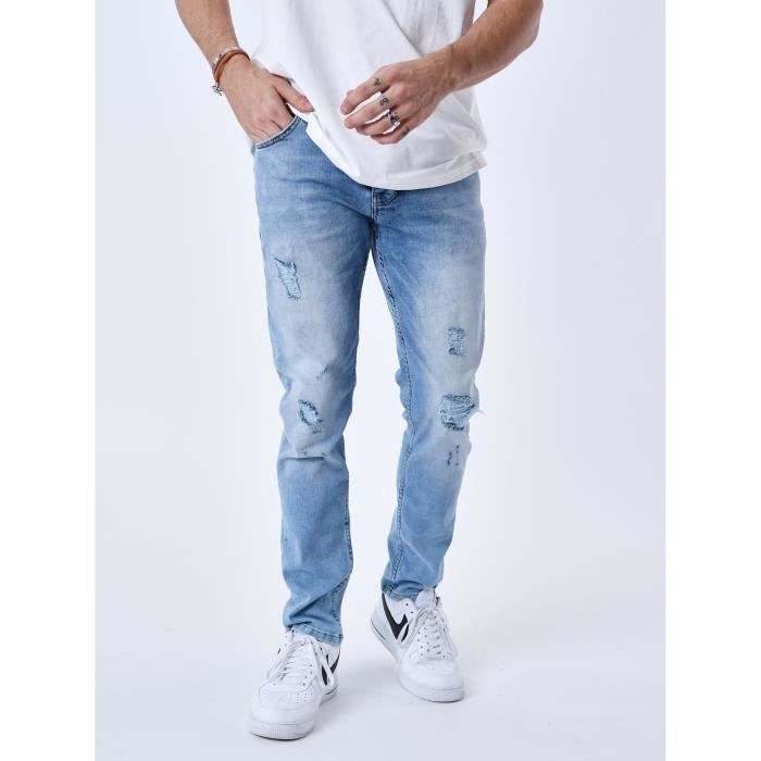 Jean bleu clair troué homme outlet