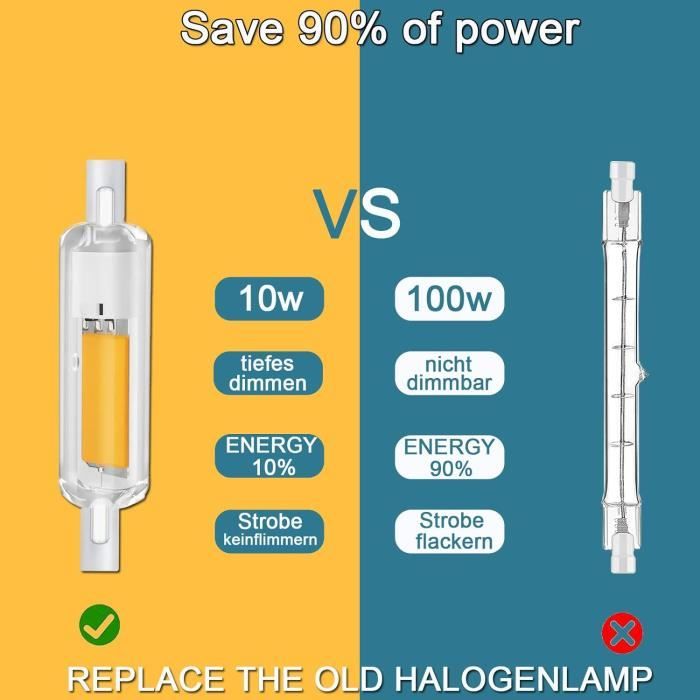 Ampoule Halogène Philips EcoHalo 100W R7S 230V 78mm - Neuf