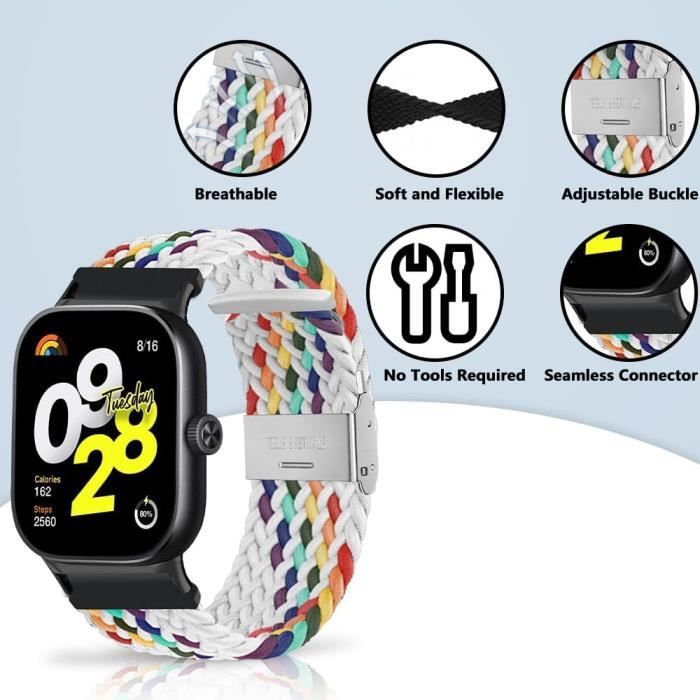 8 Bracelets en TPU Réglables Compatible Xiaomi Mi Band 10-9-8, Confort