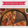 Moule à Pizza ronde, Plaque à Pizza Perforée Anti-Adhésive en acier carbone - 33cm-2
