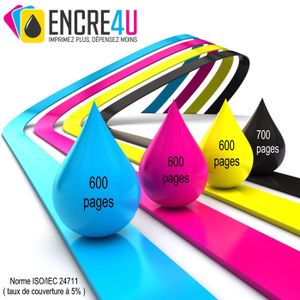 Lot De 8 Cartouches D'encre XL Compatibles Brother LC127/125 - Noir, Cyan, Magenta, Jaune - Neuf