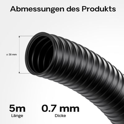 Tuyau D'aspiration PVC 38mm - 5 Mètres - Made In EU - Pour Pompe, Drainage, Bassin - Sans Plastifiants Nocifs