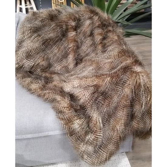 130 doux et moelleux pour lit ou canap/é 160cm bleu Plaid en fausse fourrure