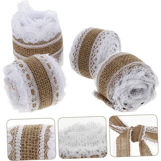 Ruban De Jute Vintage DAHI - 15m X 4cm, Toile De Jute Naturelle Pour Décoration, Artisanat