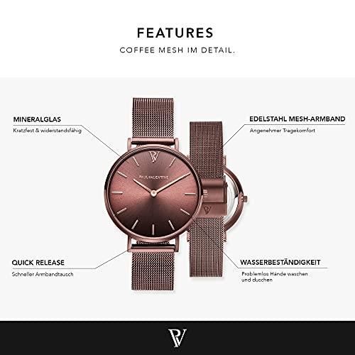 PAUL VALENTINE Montre Femme mont e sur Un Bracelet en Maille