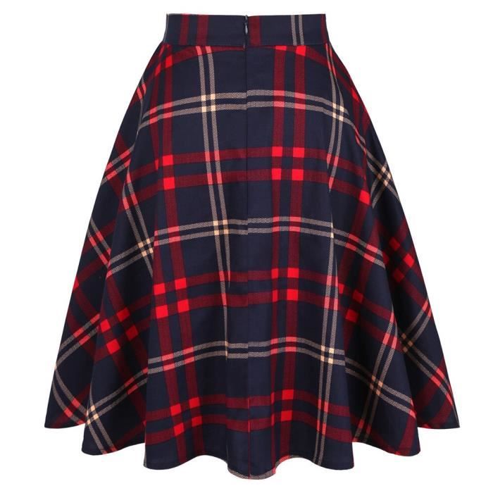 Jupe a carreaux rouge femme top
