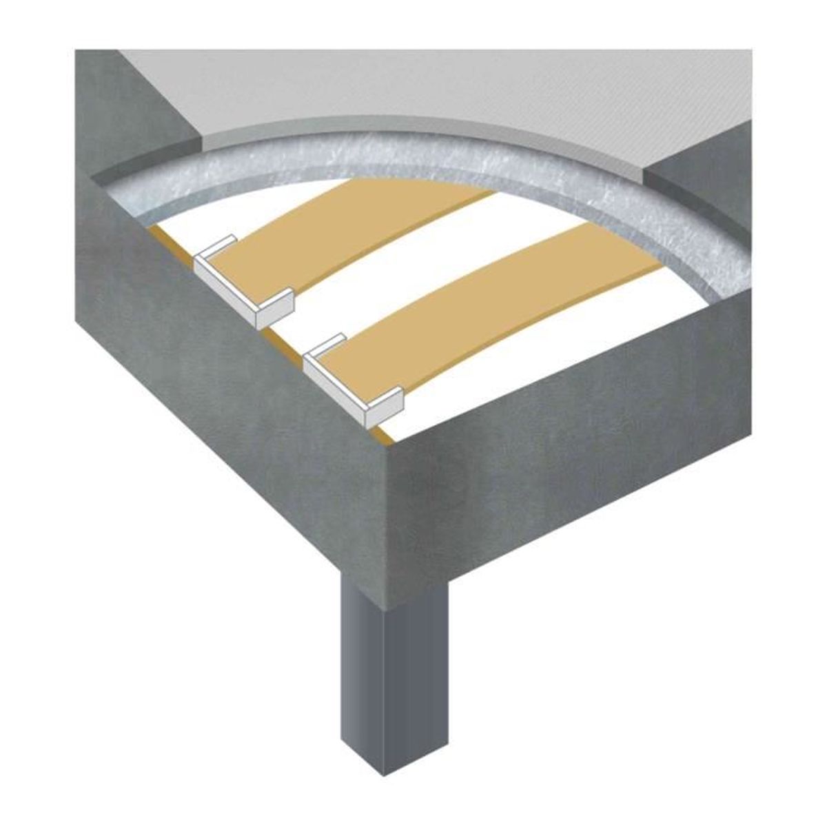 Sommier Deco Someo Chataigne 80x190 Achat Vente Sommier Cdiscount