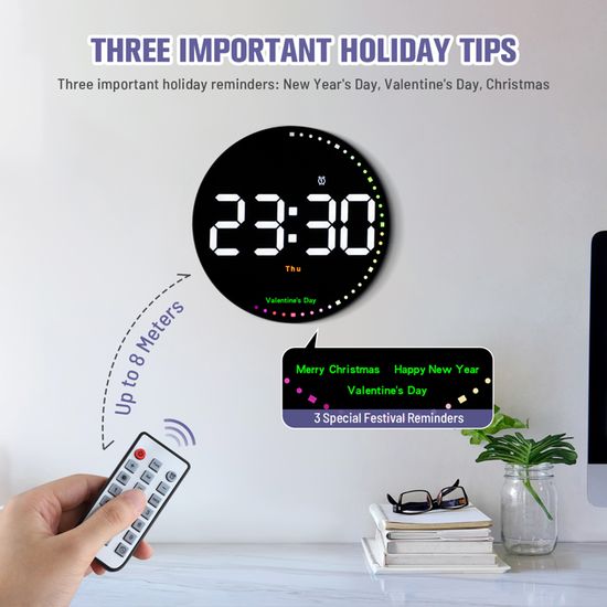 Horloge,Réveil Numérique Avec Lumière Rvb Dynamique Luminosité Réglable Fonction Snooze Port