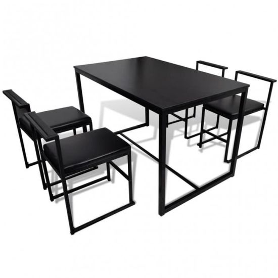 Ensemble Table A Manger 4 Chaises En Metal Bois Noir Cs2442691 Achat Vente Table A Manger Complete Ensemble Table A Manger 4 Ch Cdiscount