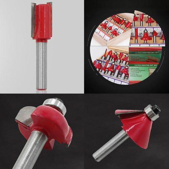 2 Fraises à Affleurer Pour Bois - Queue 1/4" Et 6mm - Coupe Droite Professionnelle