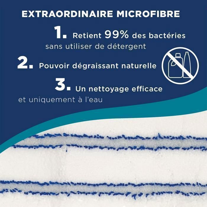 Les Nouveaux Textiles - Lot de 2 Housses Plates Microfibre Grattantes 40 x 14 cm - pour Balai Combiné - Ultra Absorbantes - Tous Types de Sols - Lavables en Machine