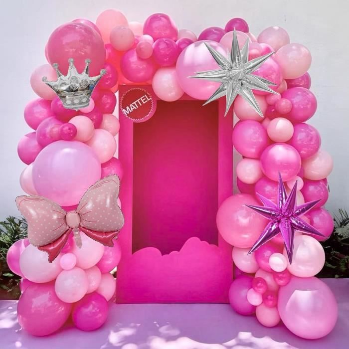 Guirlande De Ballons Rose,arche ballon anniversaire Pour Mariage Filles Bébé Douche Fête d'anniversaire DécorationsDeco Anniversaire - Maison