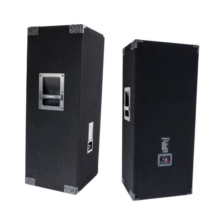 Pack Sono IBIZA 2000W - 2 Enceintes + Ampli + Table Mixage + Micro Sans