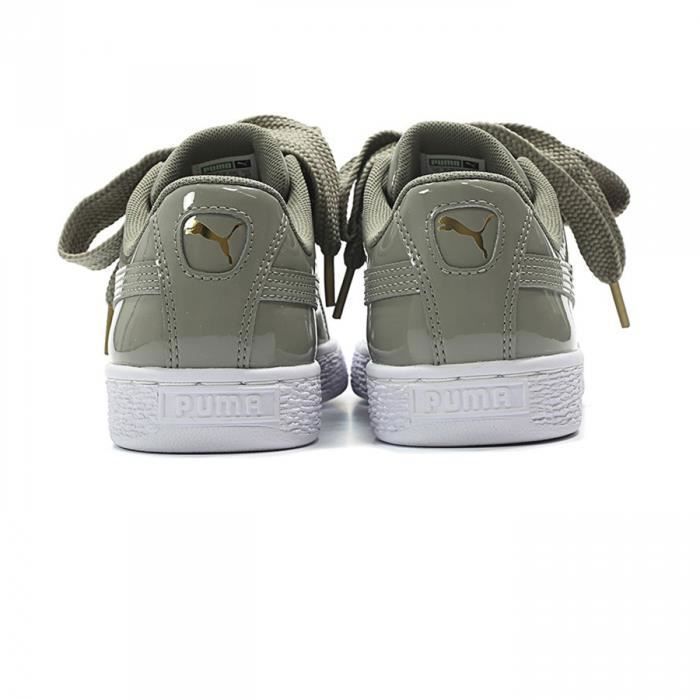 PUMA HEART PATENT WNS BASKETS MODE FEMME Gris Cdiscount Chaussures