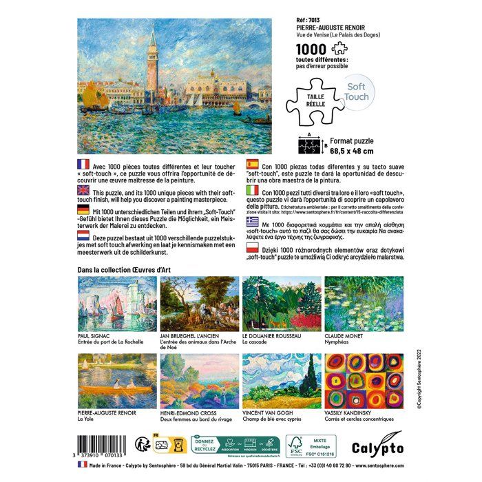 Calypto – Puzzle 1000 Pièces Le Phare De La Jument En Bretagne – Toucher Soyeux Et Fabrication Française