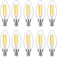 10X E14 LED Ampoule 4W=30W   Ampoules LED Vintage Blanc Froid 6500K C35 Lampe Edison Retro LED Filament 400LM Non Dimmable-0