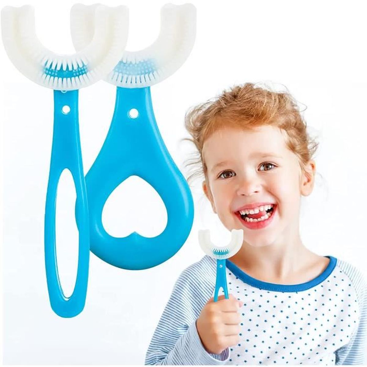 Enfants bébé nourrisson Silicone souple doigt brosse à dent dents en caoutchouc avec boîte-rose