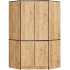 Armoire d'angle AKORD S100 Chêne Craft 100 cm 4 portes façade Chêne Craft 6 étagères 100x50x180 cm