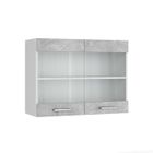 Meuble de cuisine haut vitré R-Line, 80 cm, Béton, Vicco
