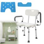 LZQ Tabouret de douche Salle de Bain Chaise de douche Siège de Douche, Hauteur réglable avec amovible accoudoir dossier et Eva