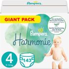 PAMPERS HARMONIE TAILLE 4 143 COUCHES (9-14 KG)