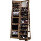 Armoire à bijoux - SOGESHOME - Marron - Miroir sur toute la longueur - Étagère arrière pivotante - 160x38x38cm