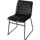 URBAN LIVING Chaise en velours côtelé noir Brooklyn