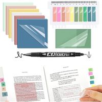 300 Transparent Sticky Notes, Notes Autocollantes Transparentes Étanche Réutilisables, (75 * 75mm, 6 couleurs)